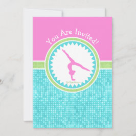 Convites Ginástica De Cor Tripael Com Azulejo Aqua