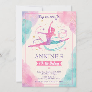 Convites Ginástica de Cores em Aquarela Personalizada de An