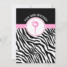 Convites Ginástica de Impressão Zebra Personalizada a Rosa