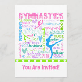 Convites Ginástica Pastel Personalizada Palavras Tipografia
