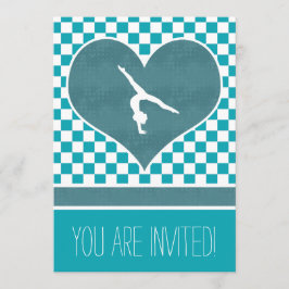 Convites Ginástica Verde-Teal Personalizada Verificada
