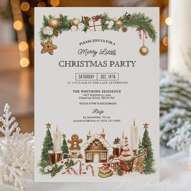 Convites Gingerbread Christmas Party Invitation (Criador carregado)