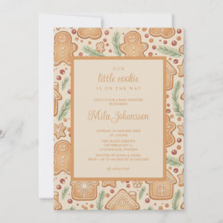 Convites Gingerbread Cookie Christmas Winter Baby Shower