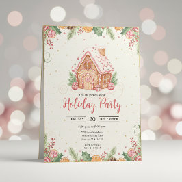 Convites Gingerbread House Christmas Party Invitation