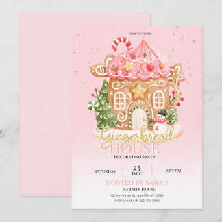 Convites Gingerbread House Decorating Party Invitation 