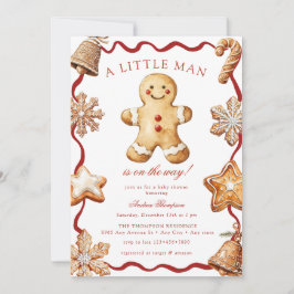 Convites Gingerbread Man | Christmas Baby Shower 