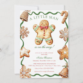 Convites Gingerbread Man | Christmas Baby Shower  