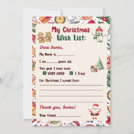 Convites Gingerbread Man Christmas Letter to Santa 