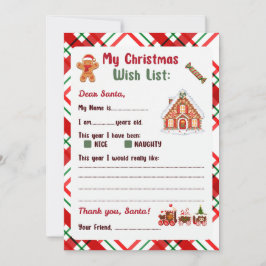 Convites Gingerbread Man Christmas Letter to Santa 