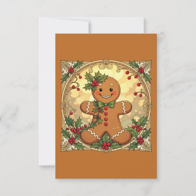 Convites Gingerbread Man Cookies Festive Christmas (Frente)