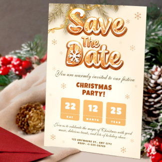 Convites Gingerbread Save the Date Christmas Winter Party