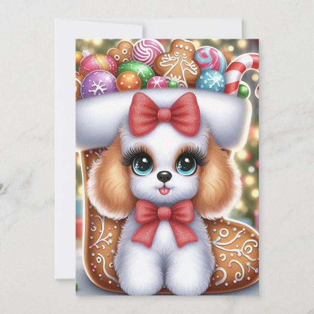 Convites Gingerbread Snuggles: A Christmas Poodle Delight (Frente)