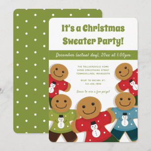Convites Gingercake Man Christmas Sweet Party Green