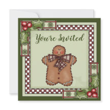 Gingerpão bonito, homem e festa de Natal Holly