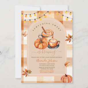 Convites Gingham Algo Doce Está Fazendo Chá de fraldas