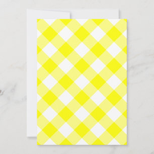 Convites Gingham Amarelo e Branco