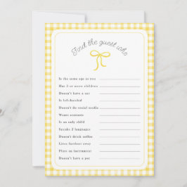 Convites Gingham Amarelo Encontre o jogo de chá do Convidad