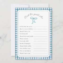 Convites gingham azul escuro Encontre o jogo de chá do Conv