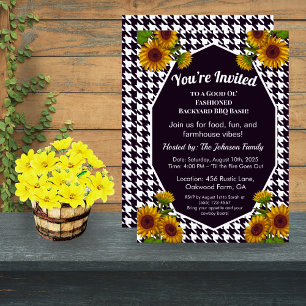 Convites Gingham CHURRASCO Invite Farmhouse Backyard Party