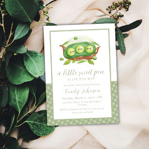 Convites Gingham Greenery Sweet Pea Em Chá de fraldas De Po
