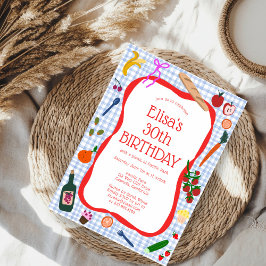 Convites Gingham Picnic Modern Cute CUSTOM BIRTHDAY PARTY