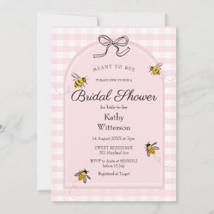 Convites Gingham Rosa Quer Ser Chá de panela