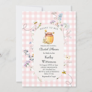Convites Gingham Rosa Quer Ser Chá de panela