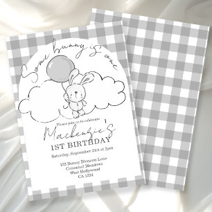 Convites Gingham Some Bunny está com um Aniversário Persona