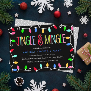 Convites Gingle & Mingle  Festa de Coquetel de Natal