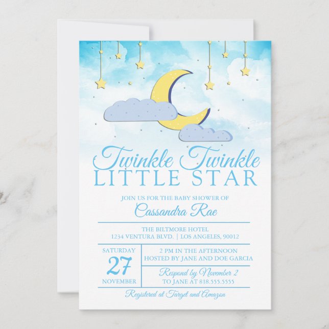 CONVITES GINKLE TWINKLE - PEQUENA ESTRELA - CHÁ DE FRALDAS (Frente)