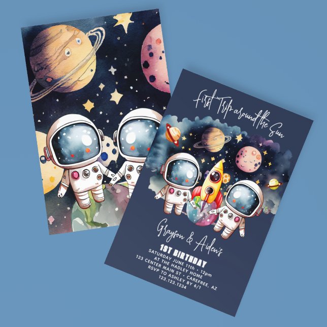 Convites Gira a primeira viagem em torno do primeiro aniver (Criador carregado)