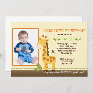 Convites Girafa Adorável *FOTO* Aniversário 5x7