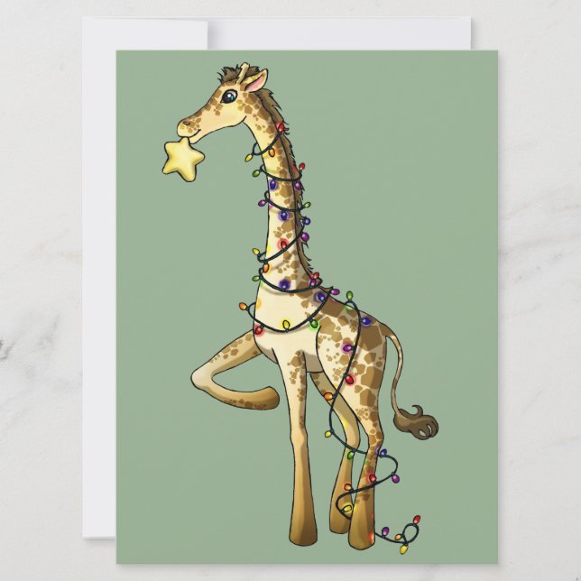 Convites Girafa Brilhante (Frente)