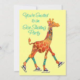 Convites Girafa De Patinação De Gelo