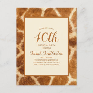 Convites Girafa Elegante com Estampa Caprichosa para Aniver