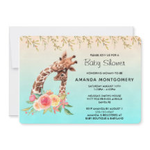 Girafa Gira-Cana Aquarela Mãe e Chá de fraldas Beb