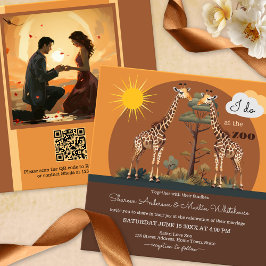 Convites Girafa Safari Zoo Casamento All-in-One