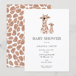 Convites Giraffe Boho Mãe e Bebê Chá de fraldas Safari