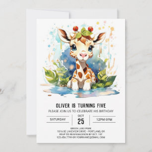 Convites Giraffe Galore Cute Safari Aniversário