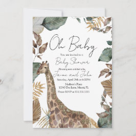 Convites Giraffe Jungle Wild Baby Shower