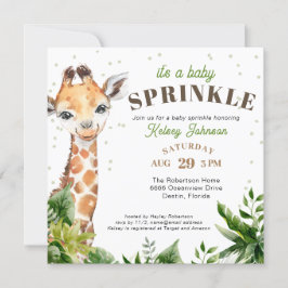Convites Giraffe Selgle Safari Chá Baby Sprinkle