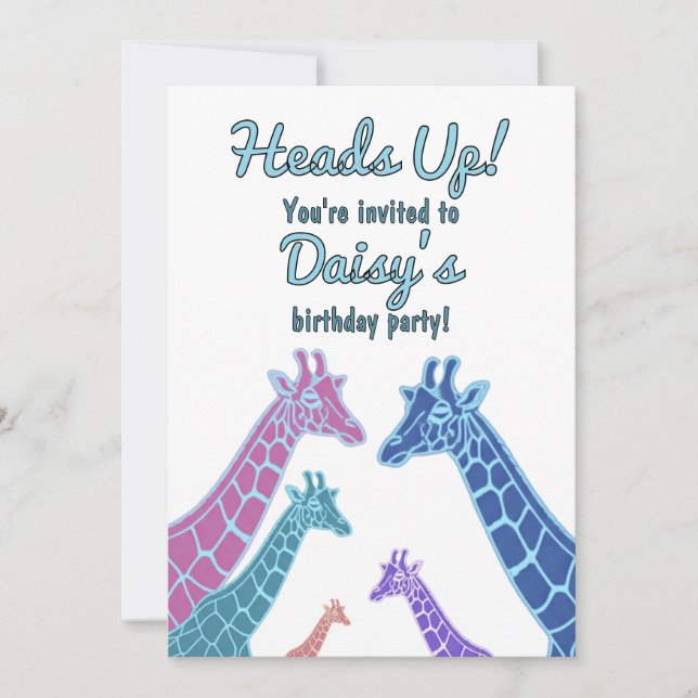 Convites Giraffe Tower Birthday (Frente)