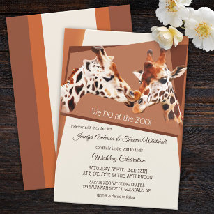 Convites Giraffes Safari Zoo Wedding Invitation