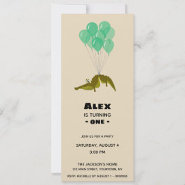Convites Girando uma festa de aniversário do crocodilo