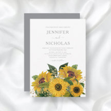 Girasóis Cinza Elegantes Casamento