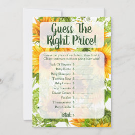 Convites Girassóis Adivinham O Jogo Do Preço Do Chá de fral