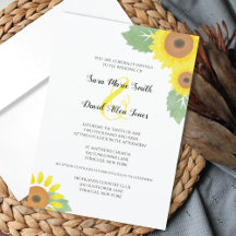 Girassóis Aquarela Floral Casamento Amarelo Ensola