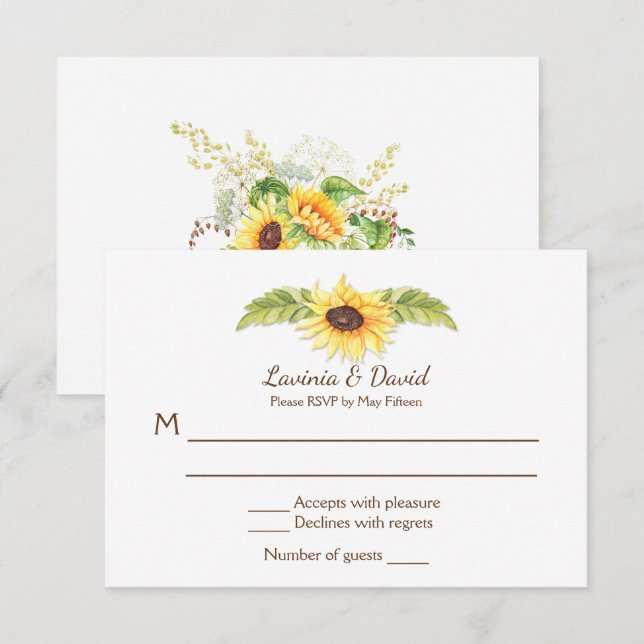 Convites Girassóis Aquarela Rústica Caveira Chifre Longo RS (Frente/Verso)