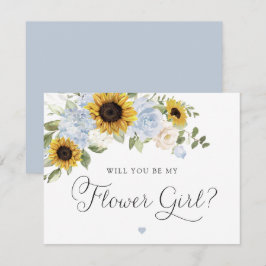 Convites Girassóis Azul Poeirento Verdura Flor Menina Casam