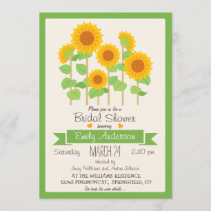 Convites Girassóis Cachos; Chá de panela Floral